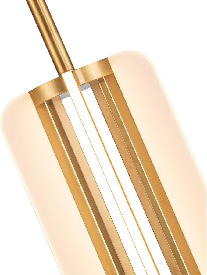 Alora Anders 7-in Vintage Brass LED Pendant | Modern Chandelier Light Fixture | SKU PD336507VB