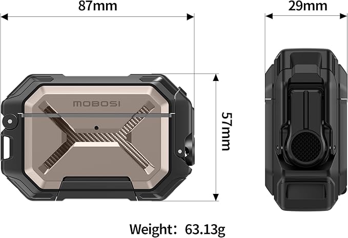 MOBOSI for AirPods Pro 3 Case [IP68 Waterproof Case for iPods Pro 3&Compatible with MagSafe] Military Grade Protective Earpods Pro3 Cover with Secure Lock, Keychain & Phone Stand (2025),Champagne