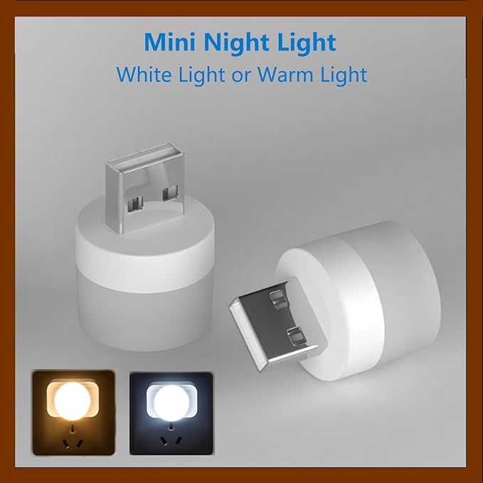 15 Pieces Mini USB Night Light, LED Light, Energy Saving LED, USB Laptop Light Bulb Night Lamp (Suitable Adapter 5V 1A) (Warm Light)