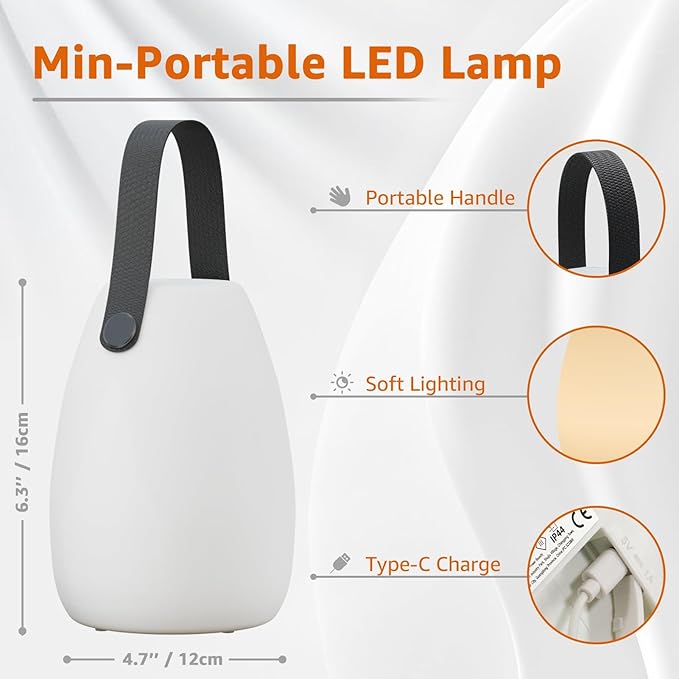 uuffoo 2 Pack Rechargeable Portable Table Lamp, Cordless RGB Lantern with Remote, Decorative LED Night Light, IP44 Waterproof Indoor Outdoor Lamp for Bedroom Patio Garden Wedding Party