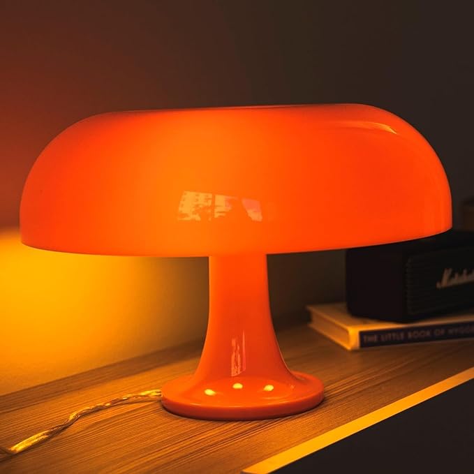 Huga Collective Mandarin Dream Dimmable Mushroom Lamp | Vintage Retro Mushroom Table Lamp for Ambient Lighting