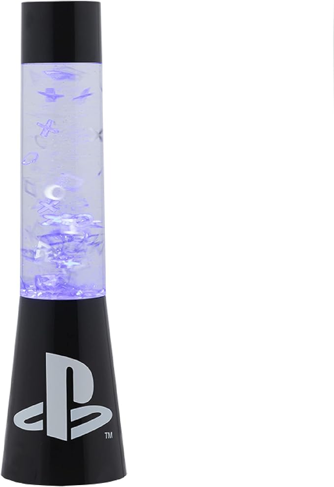 Paladone PlayStation Glitter Flow Lamp Night Light, Bedroom Décor Mood Light, 33 cm