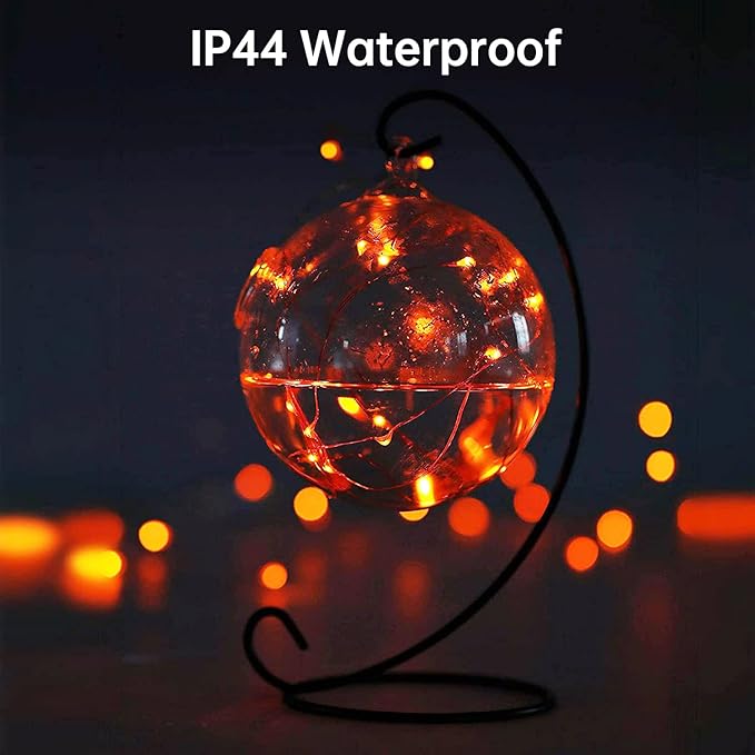 Blingstar USB Powered Fairy Lights, 2 Pack 33Ft 100 LED, Flexible Silver Wire, Mini String Lights for Halloween/Christmas Tree/Stage/Party/Holiday Indoor Decoration, Orange