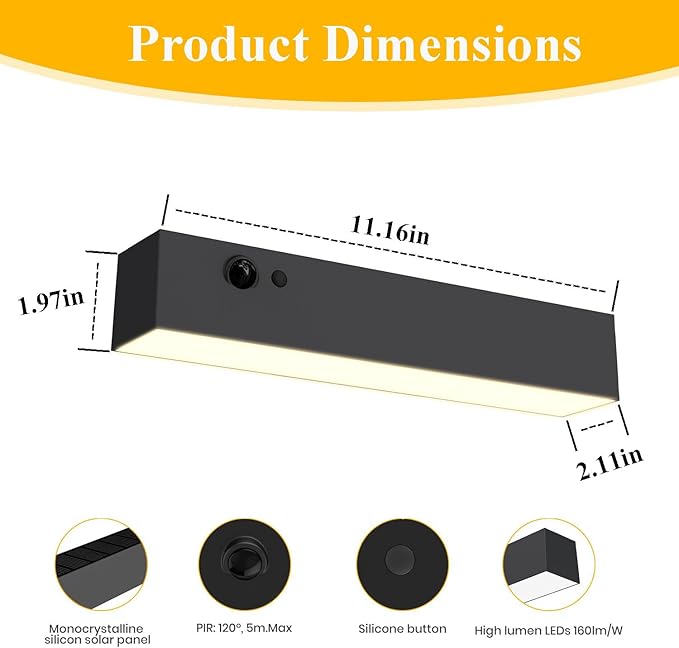 Solar Wall Lights Outdoor Waterproof, 2Pcs LED Dusk to Dawn Solar Lights for House Number, 4000K 1000LM Motion Sensor Solars Outdoor Light for Patio, Porch, Address Sign