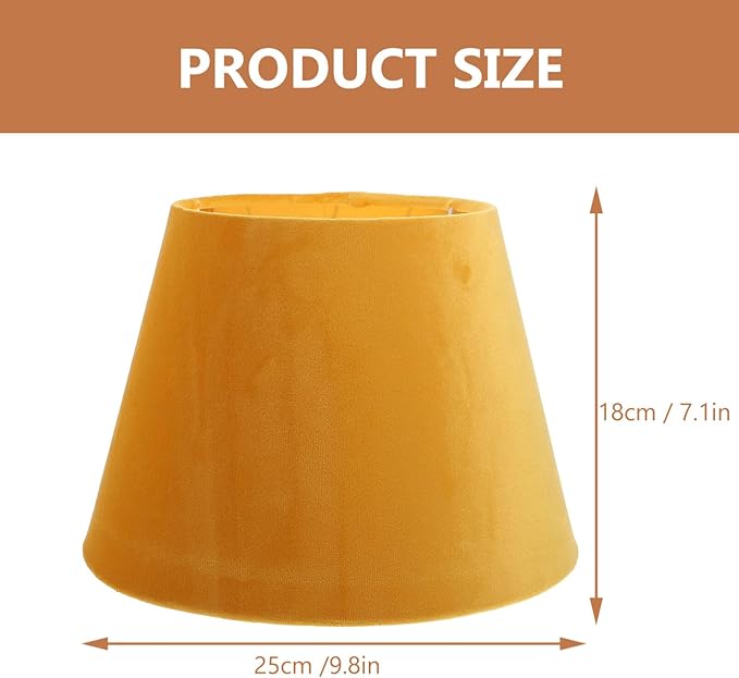 DOITOOL Lamp Shade for Table Lamp,Barrel Fabric Lampshade Drum Lampshades Cloth Lamp Shade Replacement,Lamp Covers Shade Accessories-Yellow