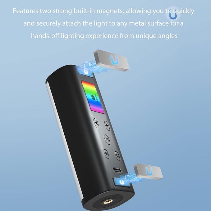 Yoidesu Magnetic Handheld Light Wand, 120 RGB Mini LED Light Stick, 1200mAh Battery 2500-7000K Dimmable Lighting for Studio Camera Photography Recording