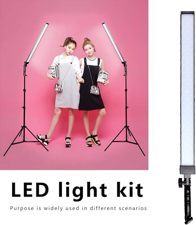 Photography Studio LED Lighting Kit Adjustable Light Professional Electrical Lights with Light Stand Tripod Photographic Video Capture Portraits