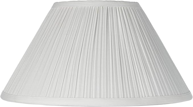 Ivory Mushroom Pleated Large Lamp Shade 6" Top x 14" Bottom x 7" High x 8" Slant (Spider) Replacement with Harp and Finial - Springcrest