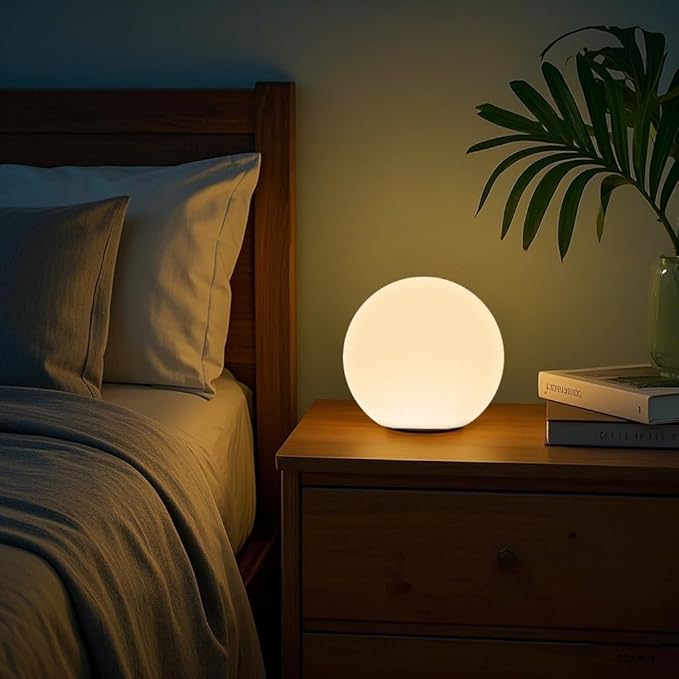 LED Night Light Ball Globe Lamp with Remote 8 Inch 16 RGB Colors Dimmable Mood Lights Rechargeable Outdoor Globe Light for Patio Nursery or Home Decor IP65 Waterproof Ball Light
