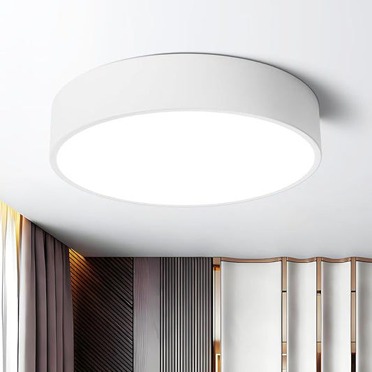 Dimmable LED Flush Mount Close to Ceiling Light Fixture,Living Room Lighting Fixtures,Modern Large Interior Round White Ceiling Lamps for Kitchen Master Bedroom,5CCT 2700K-6000K,15.74 Inch