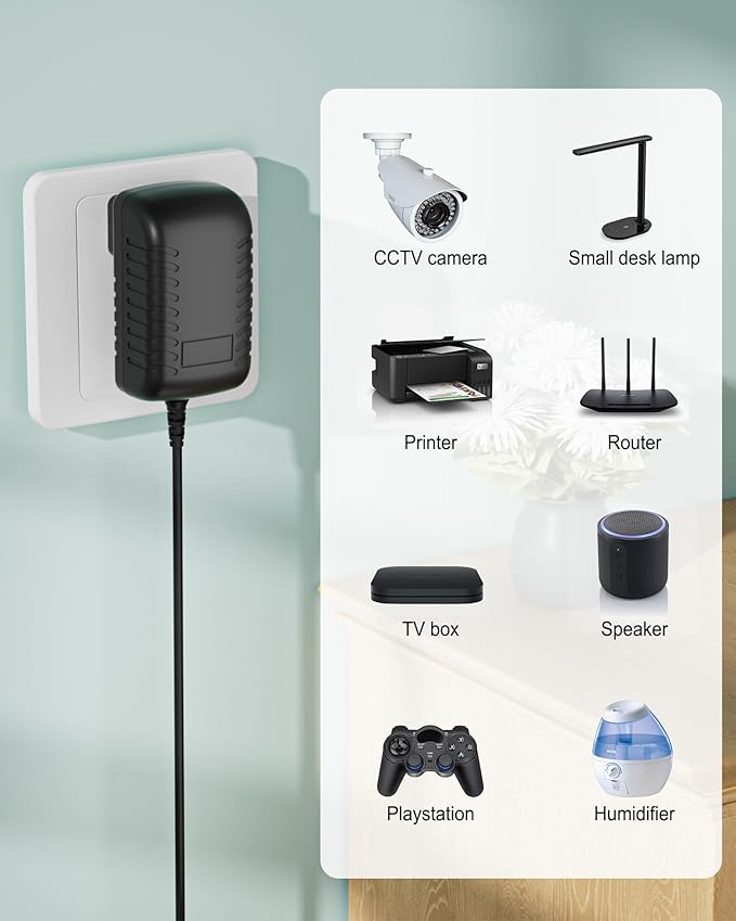 24V AC Adapter Charger Compatible with Govee H6078 RGBIC Floor Lamp LED Wi-Fi App Control Smart lamp Power Supply Cord Mains PSU
