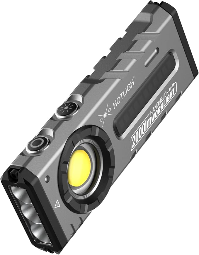 ZF8313 Rechargeable Flashlight, Magnetic EDC Flashlight Rechargeable, 2000 Lumens LED Flashlight with RGB and UV Lighting Source for Outdoor, Car Repairing