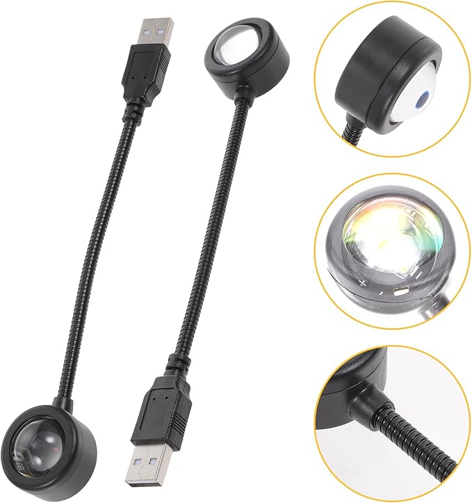 Alipis Sunset Light Projector: USB Powered Night Light - Decorative Sunset Lamp for Bedroom, Living Room, Ceiling, Car & Party Atmosphere Lighting