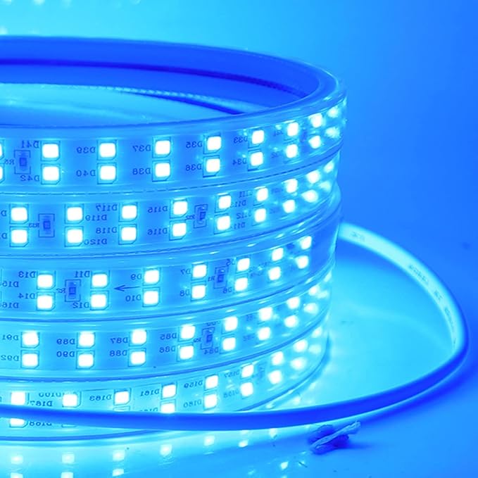SUYOOULIN LED Strip Lights, High Voltage AC110V-130V 328ft/100m Super Bright 400000LM Waterpoof IP68 2835 180 LEDs/m LED Light Strips for Home Garden Outdoor Decoration(Ice Blue)