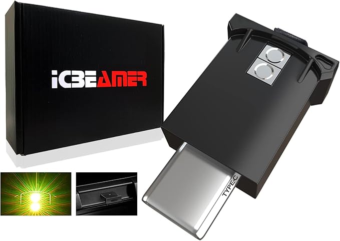 ICBEAMER Type C Adapters USB Atmosphere LED Light, [Color: Yellow] | Smart Interface Plug-in Miniature LED Night Light for Automotive Car, Trunk, Van, Pickup, Perfect for Ambiance.