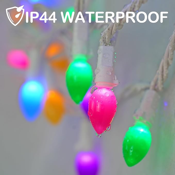 BOHON Easter Decorations, Easter Lights String Plug in, 50 LED 17FT Multi Color Christmas Lights, White Wire Fairy Lights for The Home Outdoor Bedroom Patio Wreath Window Tree Garland Decor