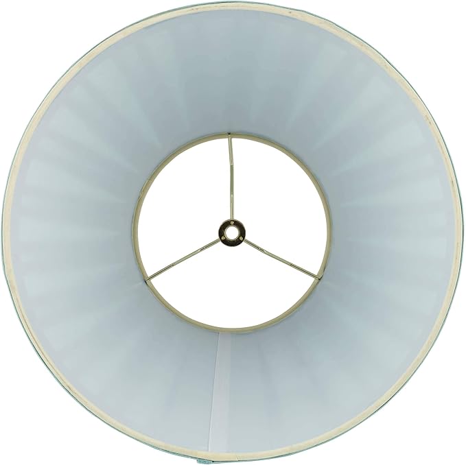 Set of 2 Hardback Pleat Empire Lamp Shades Turquoise Blue Large 7" Top x 14" Bottom x 11" High Spider with Replacement Harp and Finial Fitting - Springcrest
