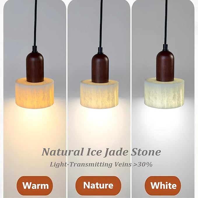Wabi Sabi Pendant Light Small Nordic Marble Chandeliers Natural Stone Shade Jepanese Hanging Light Fixture for Bedside Reading Nook Kitchen Island Hallway