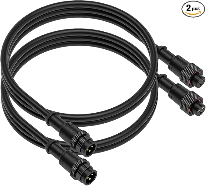 BTF-LIGHTING 9.84FT 3 Pin 0.75mm²/18AWG IP67 Extension Cable Wire with Male and Female Connectors for WS2811 WS2812B SK6812 etc LED Strip 15mm Metal Nut Big Size Home Lighting Connector