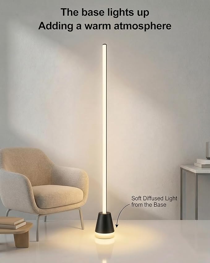Name 56" RGBIC Floor Lamp, Bendable LED Corner Lamp with Music Sync, Memory Function Smart Standing Lamp for Living Room Bedroom, APP Remote Control Ambient Lighting