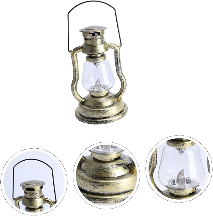 OUNONA Vintage Kerosene Lamp Handheld Battery-Powered Decorative Light for Home and Bar Decor Rechargeable Retro Lantern for Festivals and Ambiance