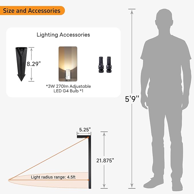 Gardenreet Brass Low Voltage Path Lights, Warm & Neutral White Adjustable 12V Landscaping Pathway Light IP65 Waterproof, Walkway Lighting Outdoor, LED Bronze for Lawn Garden with G4 Bulb (4 Pack)