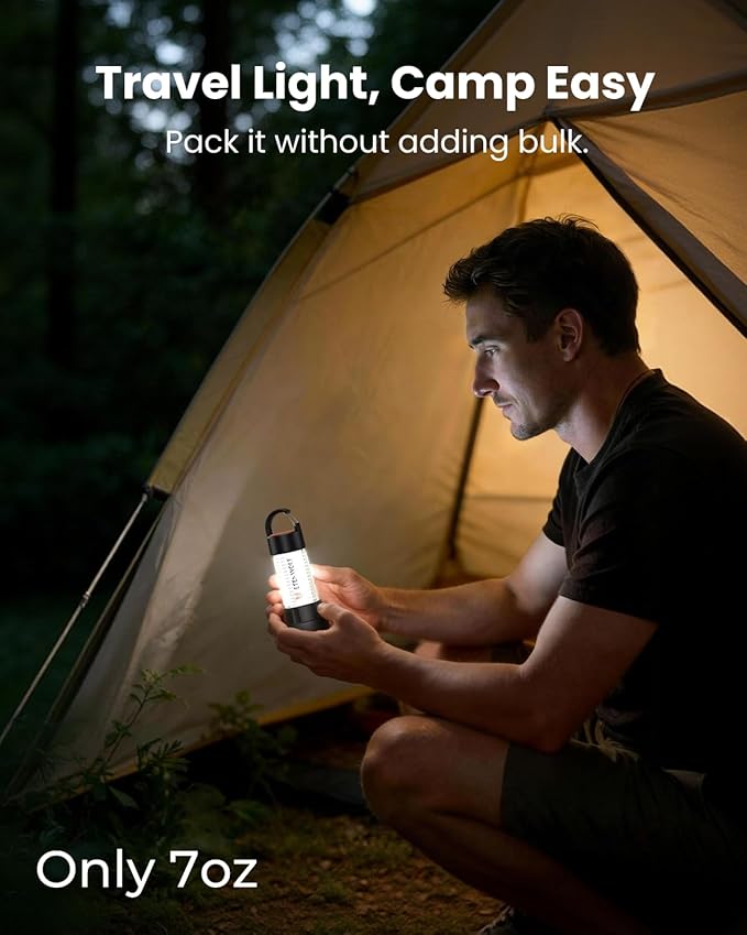 ETENWOLF 2-in-1 Mini Lantern and Flashlight,6 Modes1000LM Rechargeable Camping Light,5000mAh Super Bright Flashlight with UV,Waterproof Portable Tent Light for Camping,Emergency Light,Power Outage