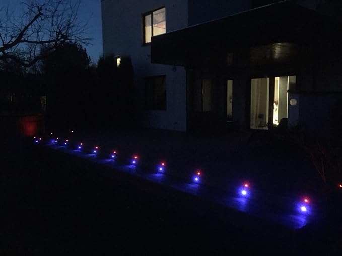 6pcs Low Voltage LED Deck Lights Kit Multi-Color RGB Stainless Steel Waterproof Outdoor Yard Garden Recessed Wood Decoration Lamps Landscape Pathway Patio Step Stairs LED In-ground Lighting