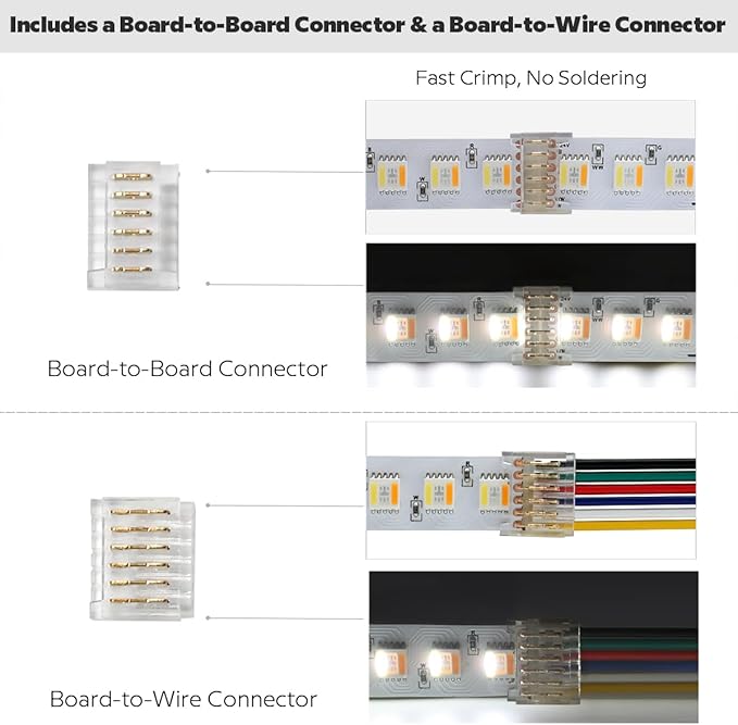 24VDC Highest Density 5-in-1 5050 RGBWW (RGB+Warm White+Daylight) 112LEDs/m Bright RGBCCT LED Strip 16.4FT Dimmable Tape Lights for Bedroom Decor (16.4Ft IP20 Non-Waterproof)
