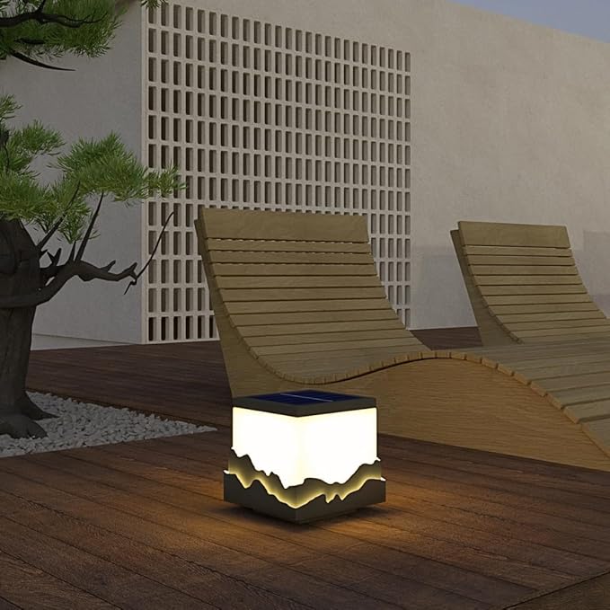 Ozarke Sun Glow Solar Powered Outdoor Lights - Stainless Steel Rechargeable Cordless Floor Lamp for Yard Pathway Patio Porch Garden Decoration, Warm 3000K IP65 Weather-Resistant