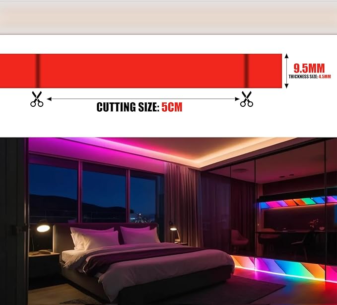 24V COB Neon Strip, 320LEDs/m Ultra-Bright Flexible COB Neon LED Strip, Outdoor Waterproof IP68 Self-Adhesive Tape, Red/White 2-Wire LED Fairy Lights for Patio, Christmas（Red,15M）
