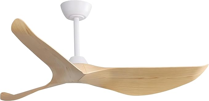 Sofucor Ceiling Fan no Lights, 52 Inch Low Profile Flush Mount Mordern Ceiling Fan with Remote for Indoor Farmhouse Bedroom Living Room Outdoor Patio Porch, Reversible DC Motor, Noiseless