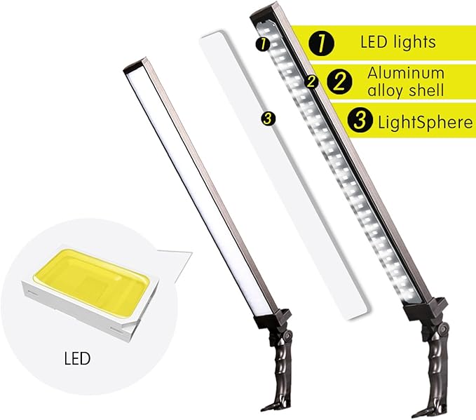 Photography Studio LED Lighting Kit Adjustable Light Professional Electrical Lights with Light Stand Tripod Photographic Video Capture Portraits