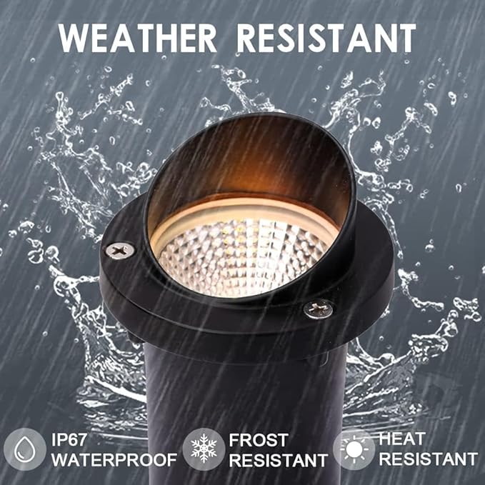 LED Low Voltage Landscape Light,12-24V AC/DC Shielded In-Ground Light IP67 Waterproof 3000K Paver Well for Pathway (12 Pack)