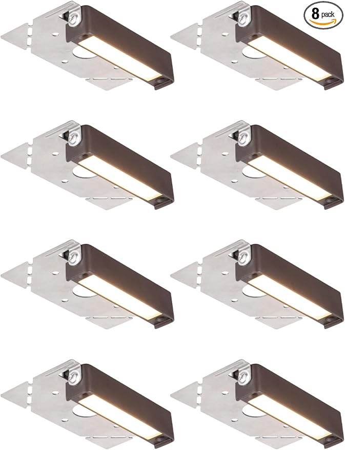 LEONLITE 8-Pack 4 Inch LED Hardscape Lighting, Update Retaining Wall Lights, LED Landscape Lighting, 12-24V AC/DC Paver Light Low Voltage, 1W/2W/3W Dimmable Outdoor Step Lights, 2700K Soft White, ETL