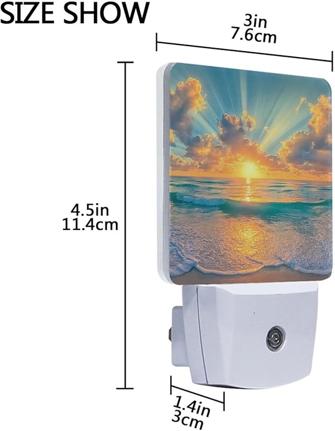 Golden Sunlight Night Light 2 Pack Dusk to Dawn Sensor Led Lamp for Women Men Night Lights Plug into Wall Decor for Bedroom Kitchen Corridor, 0.5W