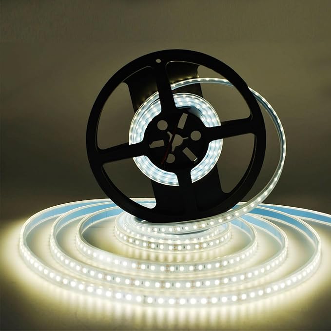 SUYOOULIN LED Strip Lights, 30000LM AC110V/120V 33ft/10m SMD 2835 1200 LEDs Light Strips Tube Waterproof IP67 LED Ribbon, 2 Times Brightness Than Low Voltage Strip Lights (Natural White 4000K)