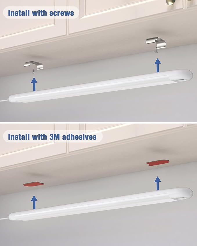 MYPLUS Under Cabinet Lights with Hand Wave Sensor, 5 Color Temps and Dimmable Plug in Light Strip for Indoor,Kitchen,Cabinet,Counter（2-Pack）