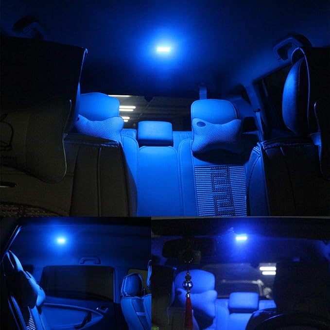 YM E-Bright 5-Pack Blue 5050 24SMD Led Panel Dome Light Lamp Auto Car Reading Interior Lamp DC 12V With T10 / BA9S / Festoon Adapters