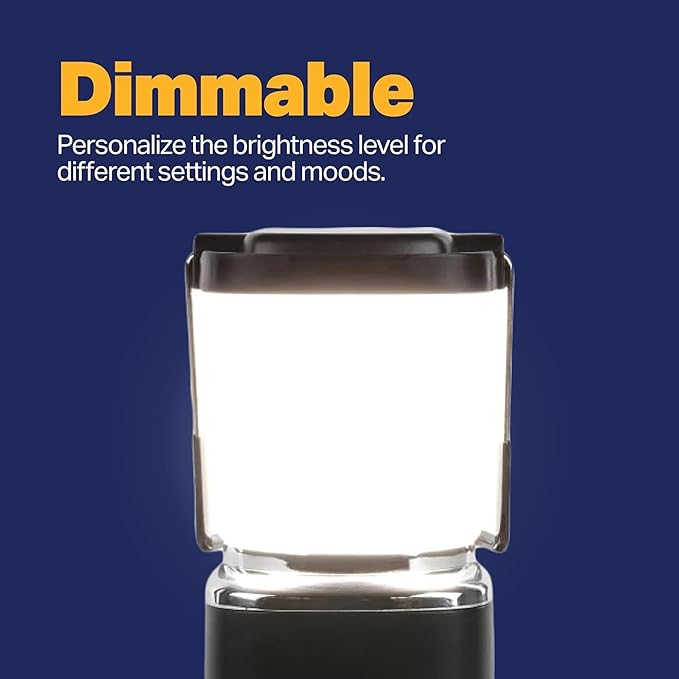 LUXPRO LP189 Mini Lantern - USB-C Rechargeable Camping Light - with 4 Color Modes - Dimmable LED Portable Lantern for Hiking & Emergency - Handy Compact Design ((Blue, Black, Beige), 3-Pack)