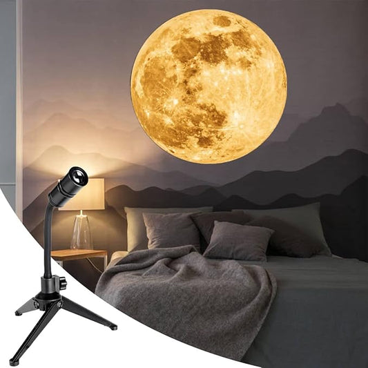 Moon Projector Night Light, USB Powered 360 Degree Moon Lamp Romantic Atmosphere Night Light Projector for Bedroomr, Gift for Kids Moon Lover Couples Selfie Wall Ceiling Decor with Earth