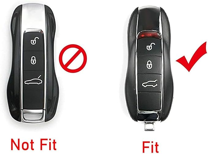 x xotic tech Carbon Fiber Style Smart Remote Key Fob Protector Cover Shell Case Holder Compatible with Porsche Boxster Cayenne Panamera Cayman Macan Carrera 911 991 918 Spyder(Fits 3 Button)