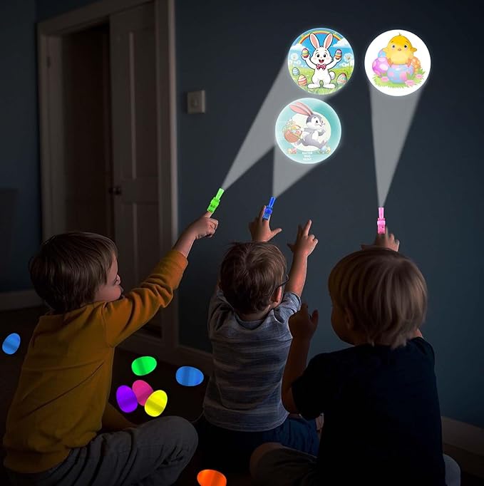 Easter Eggs Fillers, 12Pack Prefilled Easter Eggs with Finger Lights Toys, Easter Basket Stuffers for Kids Teens Boys Girls, Grow in The Dark, Classroom Treasure Box, Party Favors for Egg Hunt