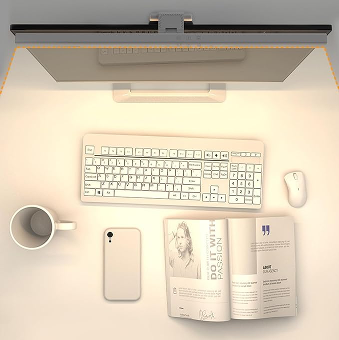 Computer Monitor Lamp, Screen Monitor Light Bar for Eye Caring, Screen Monitor Light Bar with Backlight for Eye Caring, E-Reading LED Task Lamp with Dimming Adjustment, Perfect for Reading and Study