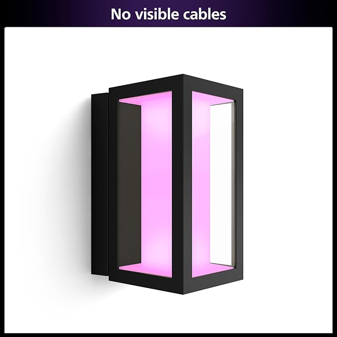 Philips Hue Impress Outdoor Wall Light (Hardwired), (6.1 x 9.4 in), 1 Pack, White & Color Smart LED Light, Voice Control, Bridge Required