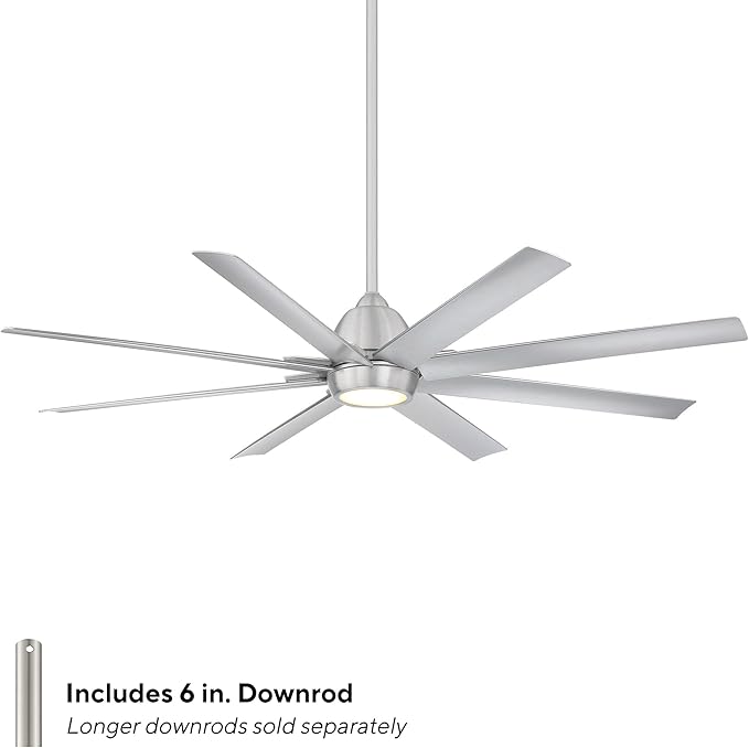 WAC Lighting Mocha XL 8 Blades Aluminum Smart Ceiling Fan in Brushed Nickel