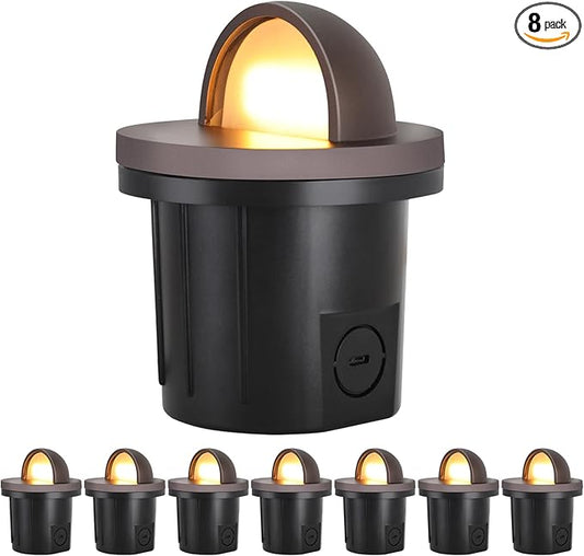 Energetic Low Voltage Well Lights-5W LED In-Ground Lights, 5CCT Landscape Lighting, IP67, RA90, 8 Pack