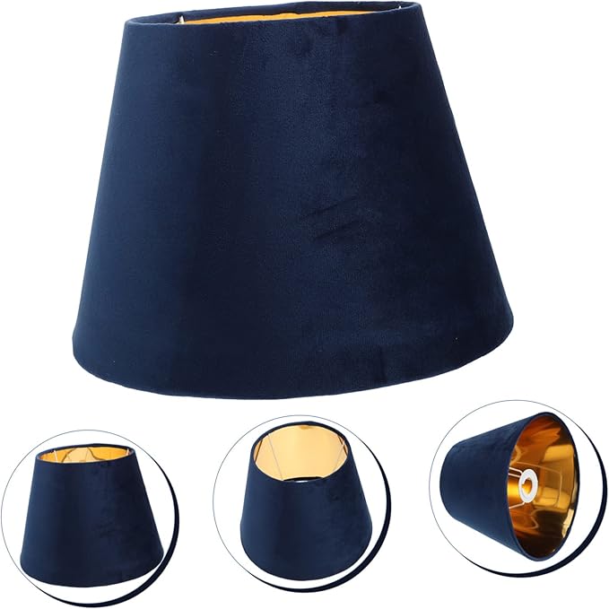 1pc Lamp Shade Blue Silk Lampshade Small Navy Pleated Home Decor Lamps Shades Lampshades for Table Lamp Cloth Lamp Cover Lamp Cover Shade Gold Trim Warm Large Velvet Beige Fabric