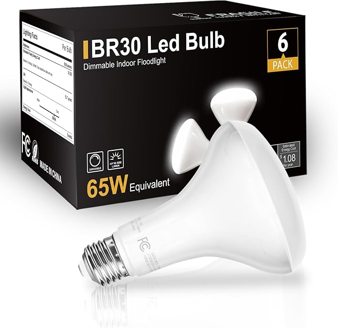 dalattin 12 Pack BR30 LED Bulbs 65W Equivalent, Dimmable Indoor Flood Lights 5000K Daylight White, 9W, 800 Lumens, E26 Base, LED Recessed Light Bulb for Living Room, Bedroom, Bathroom, Kitchen