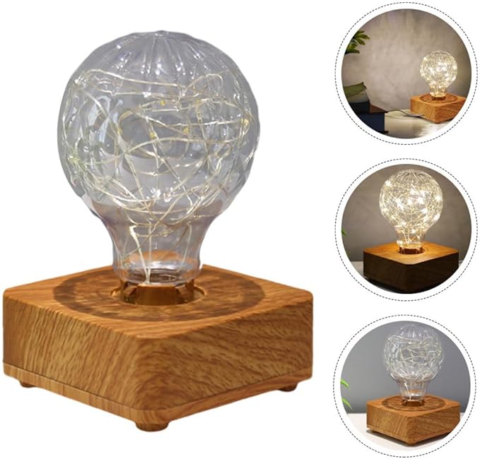LED Wooden Atmosphere Desk Lamp USB Rechargeable Warm Light Decorative Indoor Table Lamp for Bedroom Office Portable Elegant Night Light with Soft Glow for Cozy Ambiance